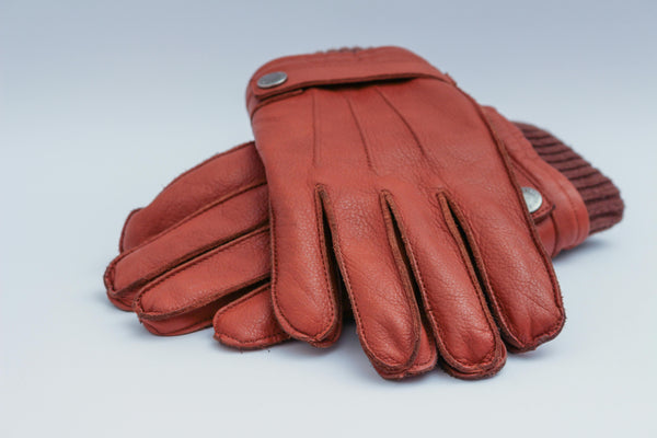 Brown leather gloves